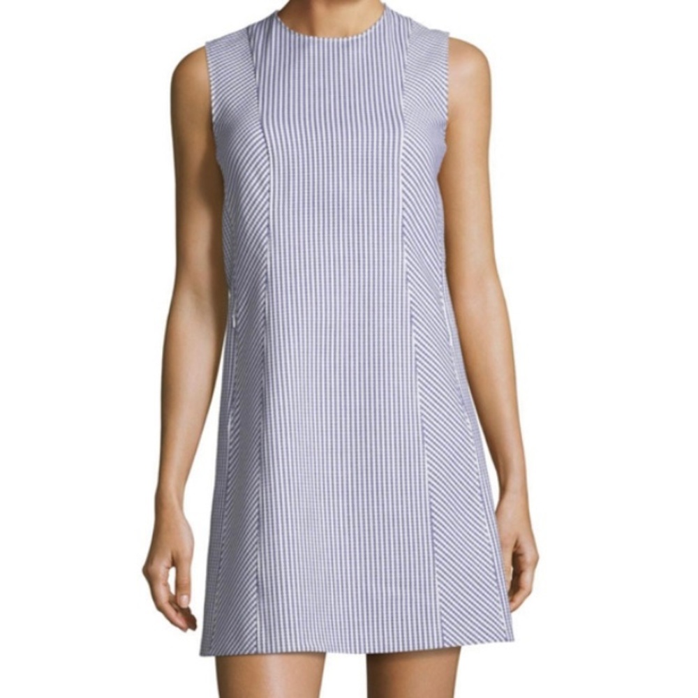 NWT ($535.00) Theory wool-blend Helaina Sayre stripe wool-blend dress. 💙